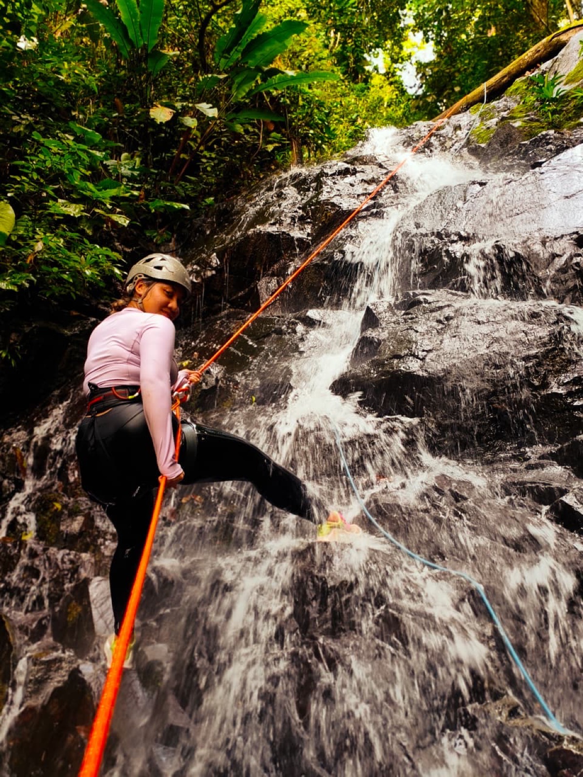 2 daagse abseilen van een waterval in Brownsberg